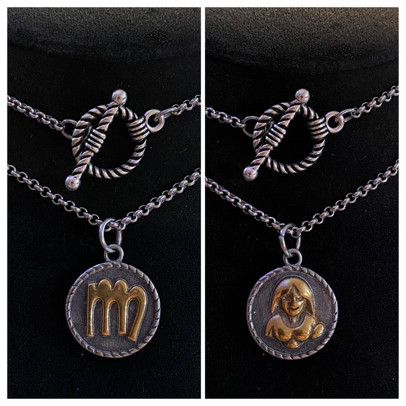 ♍️ VIRGO zodiac sign gold & silver stainless steel wrap around necklace - Picture 1 of 11